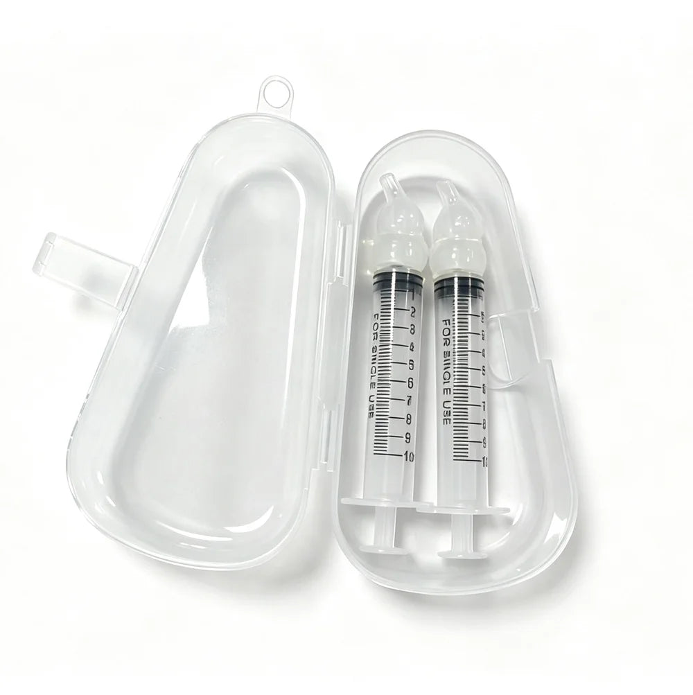 vvocci Nasal irrigator Cartoon Baby Oral Suction Nasal Aspirator Baby Snot Cleaner 10ml Syringe-style Baby Nasal Irrigator Quake Boxed2pc Transparent