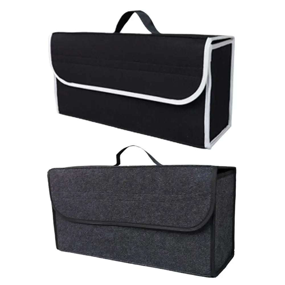Dark Gray Car Felt Storage Box Enlarged Thickened Soft Felt Design Universal Foldable High Quality Trunk Organizer Quake