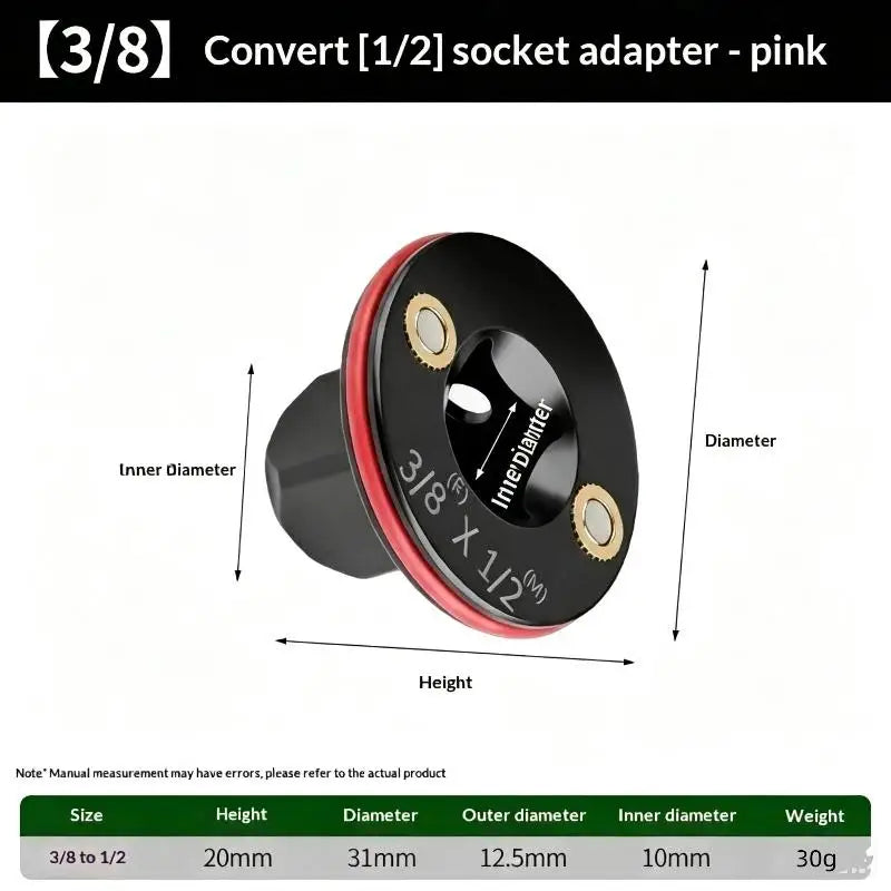 1Pcs Low Profile Impact Socket Adapter For Impact Wrench Confined Space Strong Magnetic Hold Quake A2