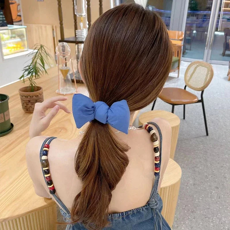 New Sponge Bow High Elastic Hair Bands for Women Girls Sweet Cute Ponytails Scrunchie Lady Head Rope Korean Fashion Head Accesso Quake