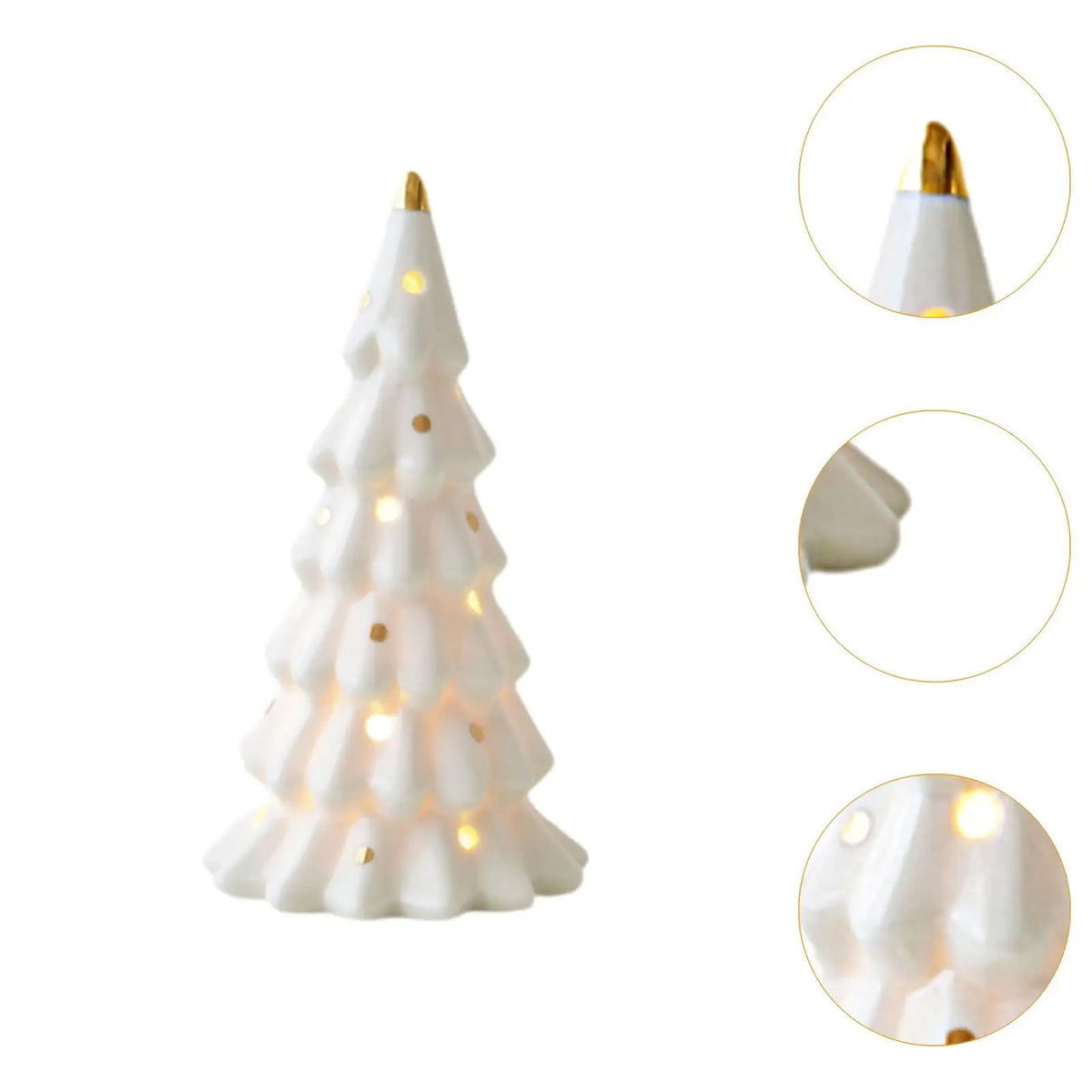 LED Light Christmas Decoration White Ceramic Christmas Tree Ornaments car Shaped Xmas decor Christmas Gifts Tabletop decor Quake