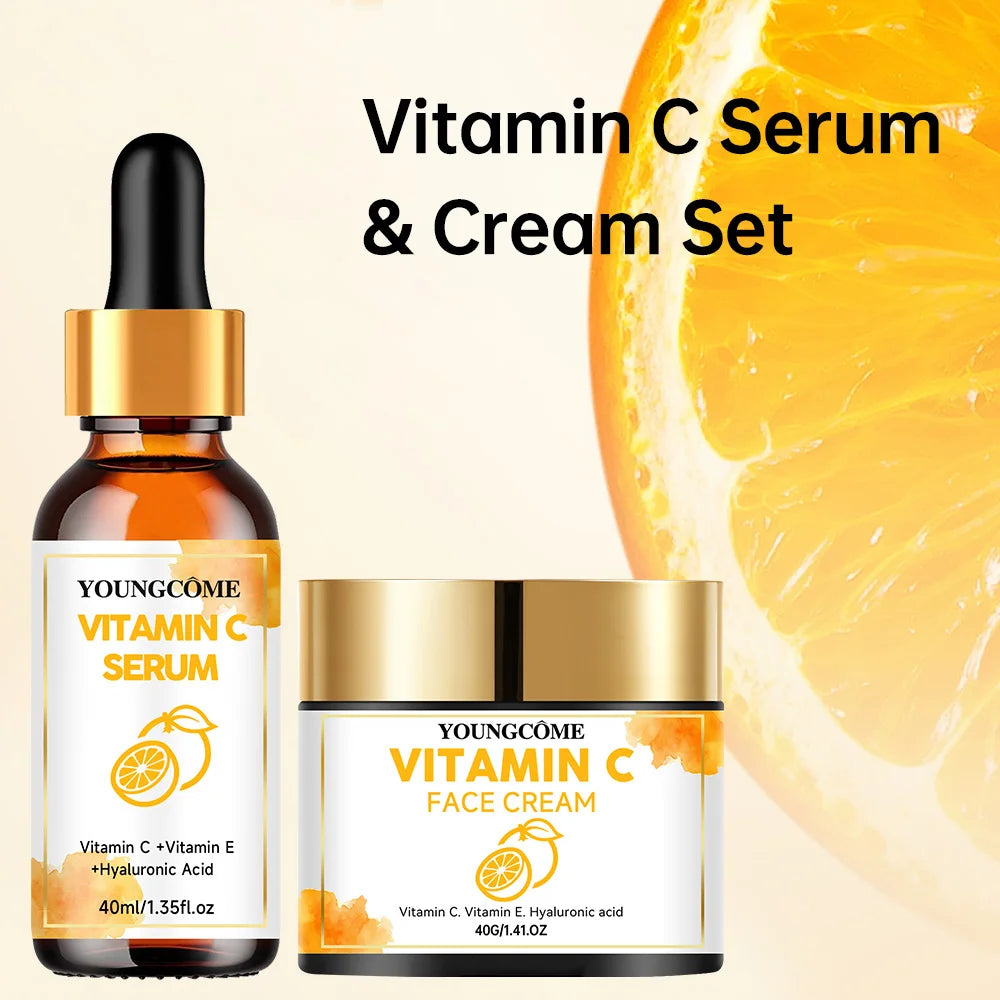 Vitamin C Facial Essence Cream Whitening Brightening Anti-Wrinkle Nourishing Redness Relief Moisturizing Face Serum Skin Care Quake