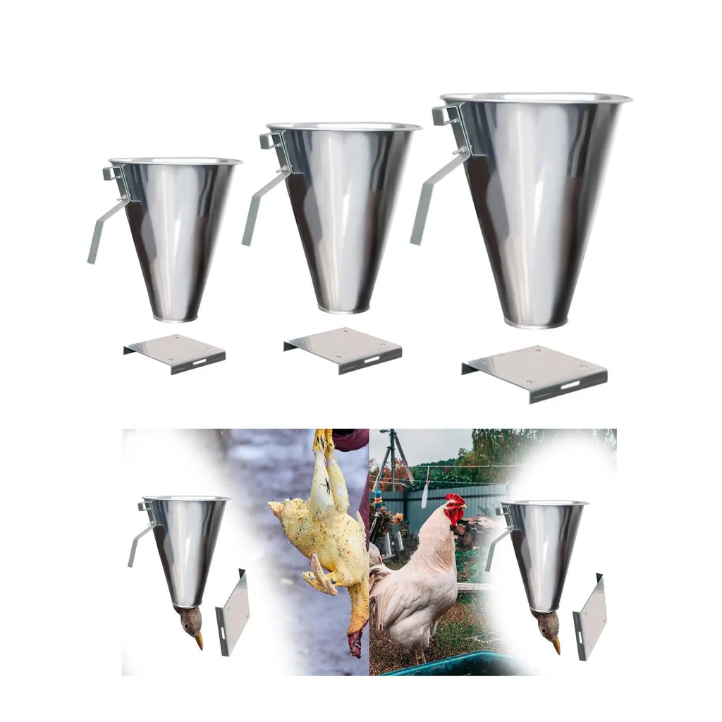 Poultry Restraining Cone Slaughter Tool Fitments Portable Iron Easy Using Funnel Quake