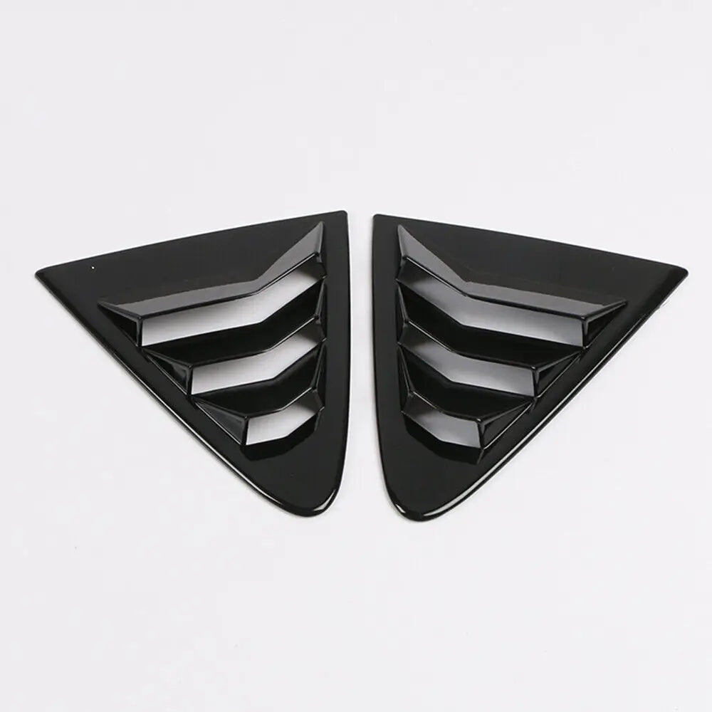 For Toyota Corolla Sedan 2019-2023 Car Rear Louver Window Side Shutter Cover Trim Sticker Vent Scoop ABS Carbon Fiber Black Quake Black