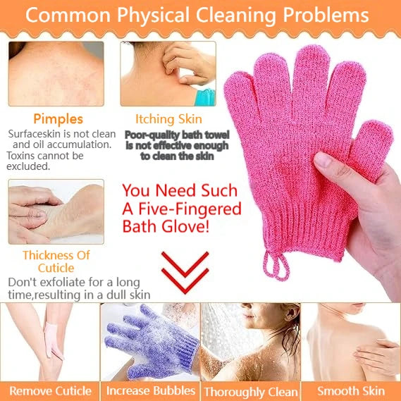 12Pcs Exfoliating Bath Gloves, Deep Scrubbing Shower Gloves Body Scrubber, Skin Spa Massage for Smooth Skin-Spa&Massage Quake