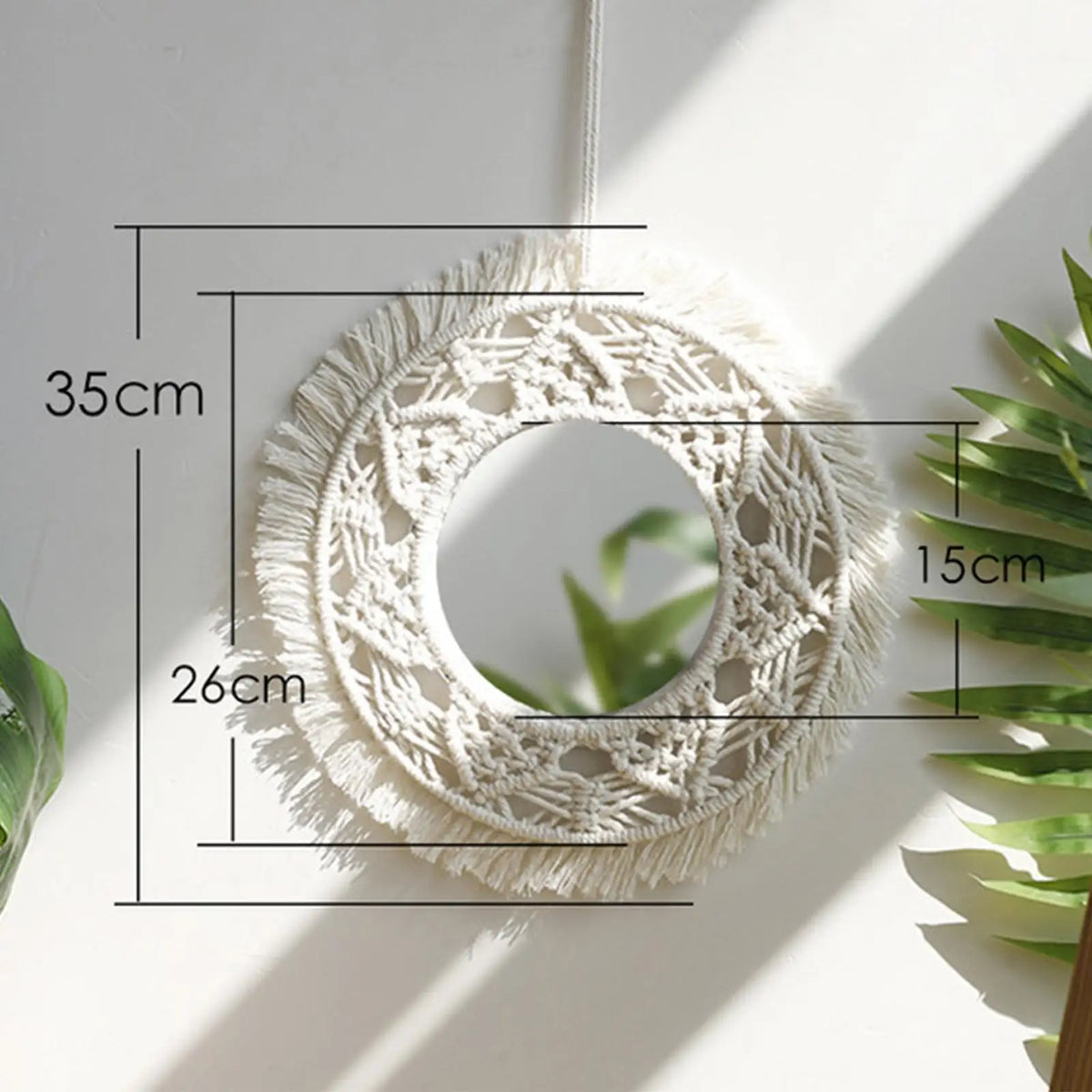 Boho Mirror Decor Decorative Mirror Hanging Wall Mirror,Wall Decor Mirror for Living Room,Apartment,Bathroom Office Entryways Quake