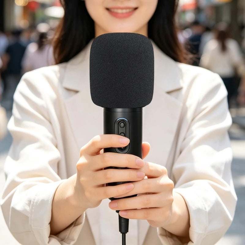 Microphone Foam Cover for ATR2500X-USB, Black Slip-On Windscreen Mic Sleeve for Recording and Voice Chat K1KF Quake