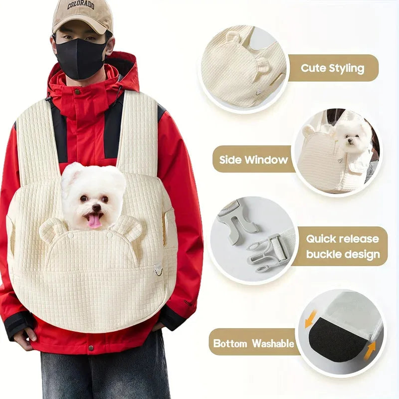 Adjustable Pet Backpack Dog Travel Bag Suitable Safety Belt with Removable Bottom Cat Bag Dog Shoulder for Travel Hiking Outdoor Quake