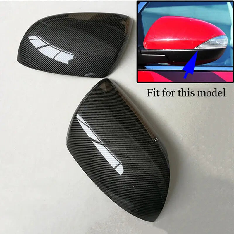 For Mazda 3 2010-2013 6 2009-2011 Car Replacement Rearview Side Mirror Cover Wing Cap Car Exterior Door Case Trim Carbon Fiber Quake With Light Carbon