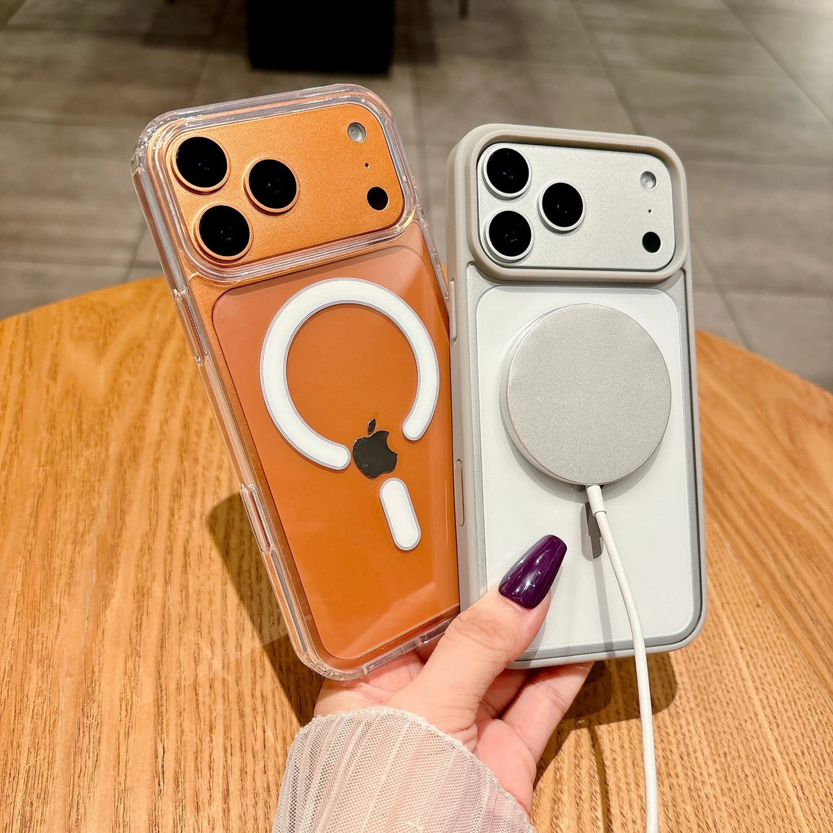 With Camera Touch Button Magnetic Clear Case For iPhone 17 Pro Max / Pro /Air MagSafe Compatible Hard PC Protective Cover Quake