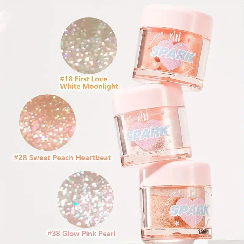 Shimmer Highlighter Powder,Contour Blush for Brightening and Defining Your Features Create a Sparkling Look,For Face and Eyes Quake