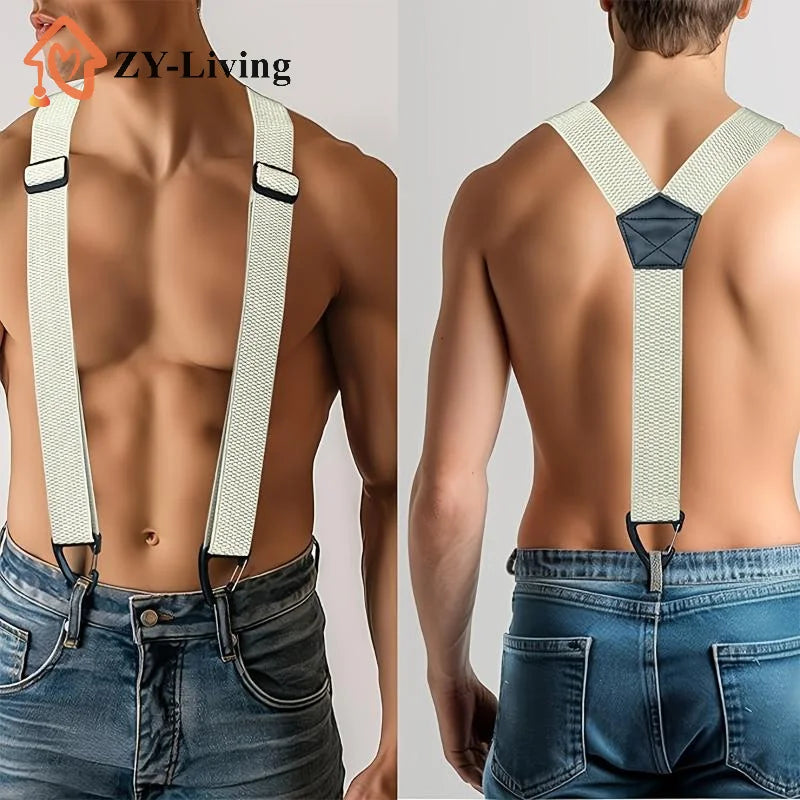 1Pc Y-Type Back Design Tactical Hidden Suspenders For Men Heavy Duty Work Under Clothes Daily Wear Accerssories Quake