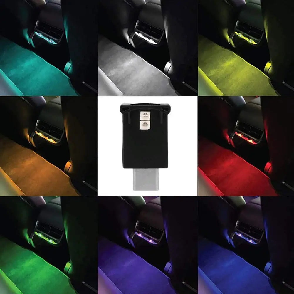 Mini Car Ambient light Type-C LED RGB Light Brightness Color Adjustable Lamp Low-power RGB Multi-function High-bright Quake