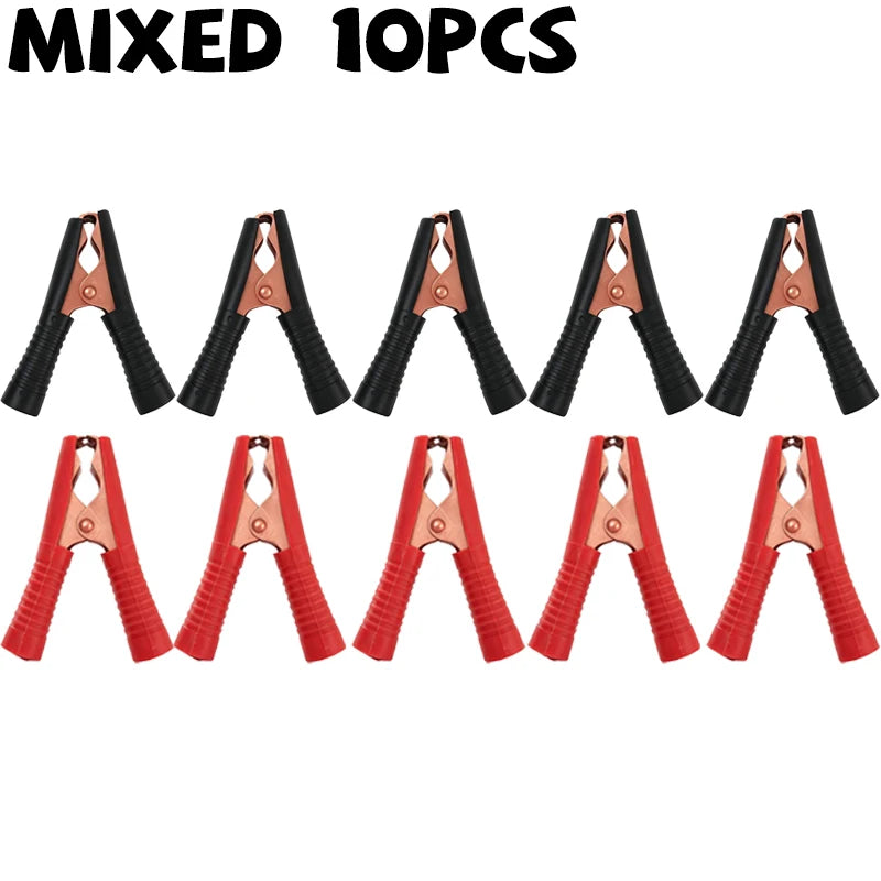 10/1PCS 100A Insulation Alligator Clips Black Red Set for Circuit Testing Multimeter Test Plug Adapter Cable Probes Connector Quake Mixed-10pcs
