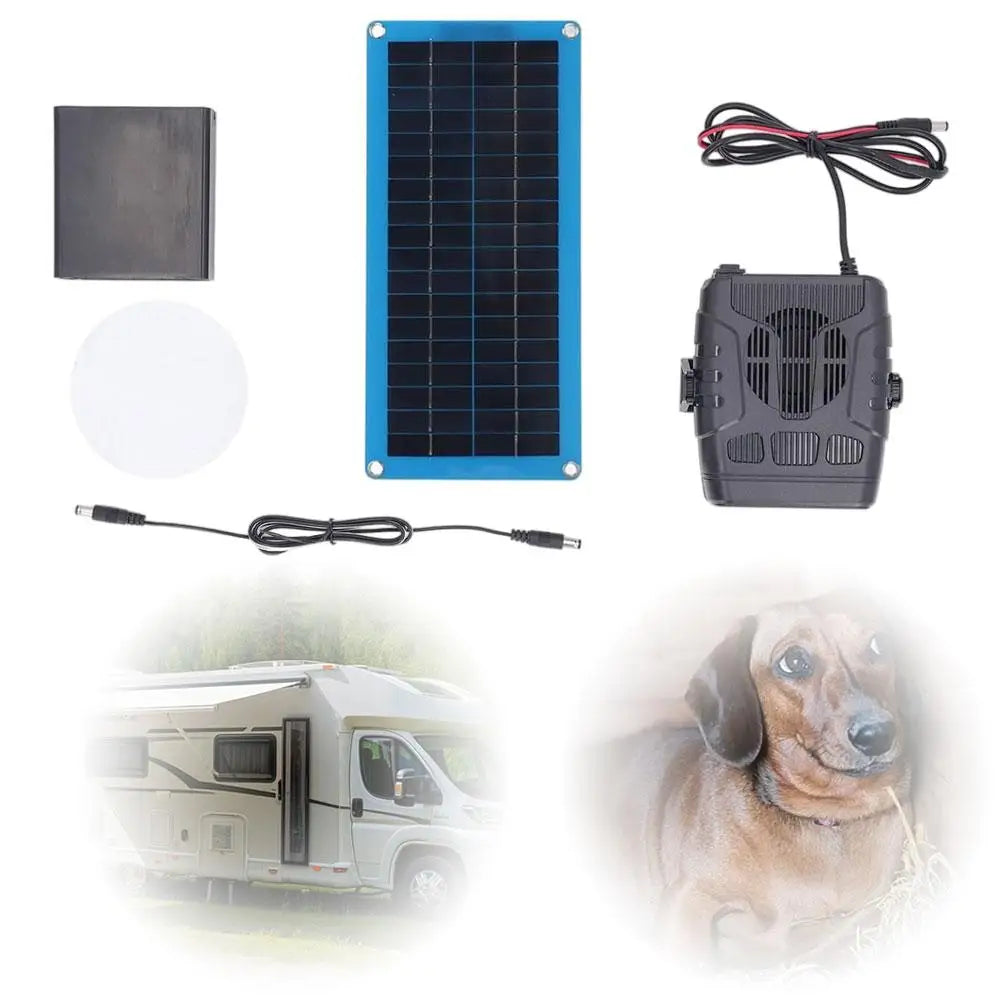 30W Solar Panel Car Heater Winter Defroster Heating Fan Pet House Warmer Warm Natural Wind Speed Electric Heater Quake