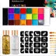 20 Colors Face Body Paint Palette Oil Makeup Set SFX Body Art Halloween Party Painting with 10 pcs brushes,Tattoo Stencil kit Quake 5 pcs F Set