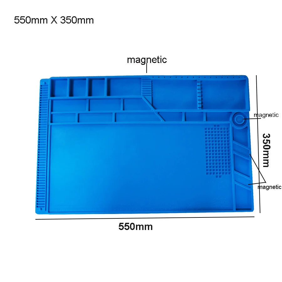 ESD Heat Insulation Working mat Soldering Station Iron Phone Computer Repair Mat Magnetic Heat-resistant BGA Insulator Platform Quake 55cmX35cm magnetic Russian Federation
