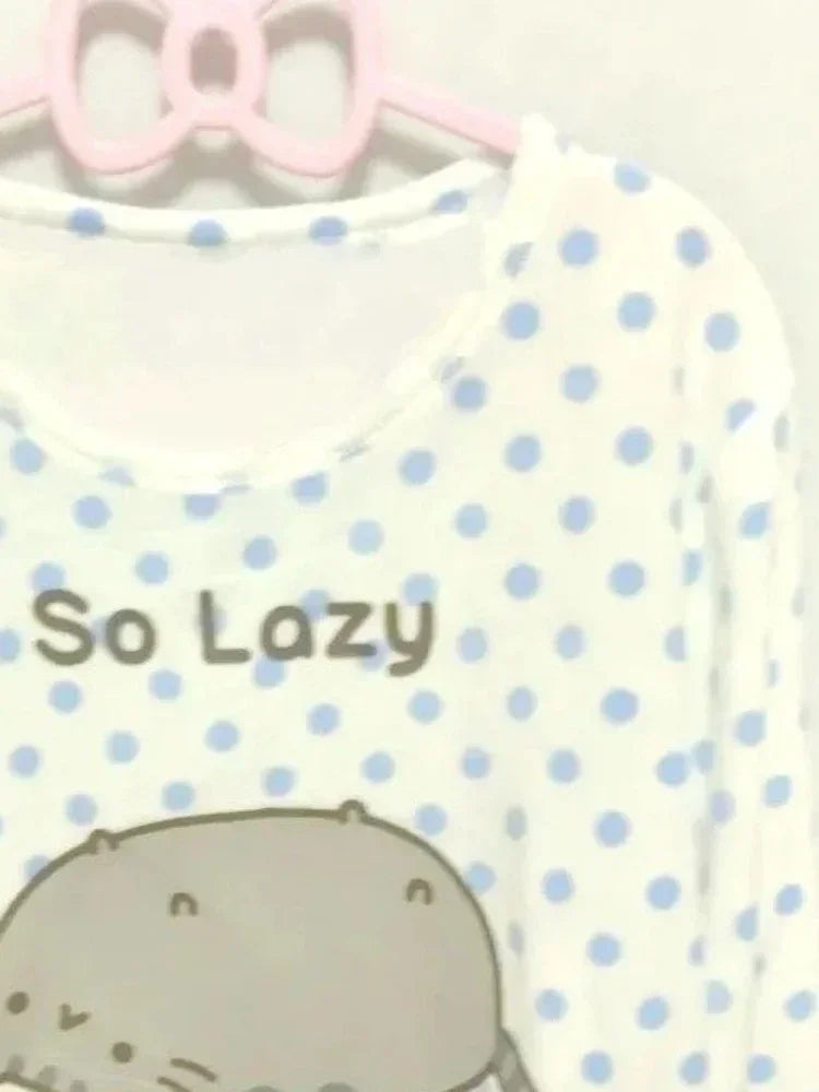 Japanese Fairy Polka Dots T Shirt Women Y2K Aesthetic Kawaii Cartoon Casual Tops Autumn Sweet Harajuku Grunge Loose Tees Quake
