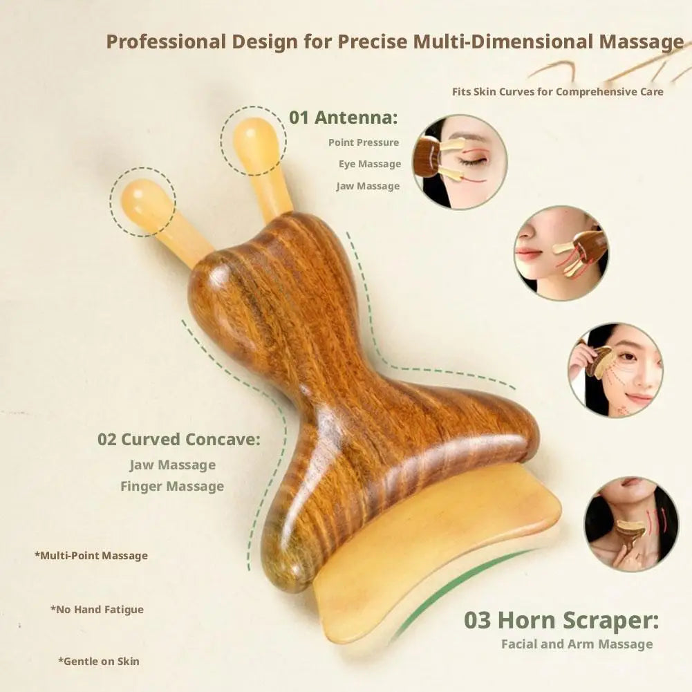 Sandalwood Face Massager Nose & Face Massager - Eye Relief Tool Snail Facial Meridian Massage Quake
