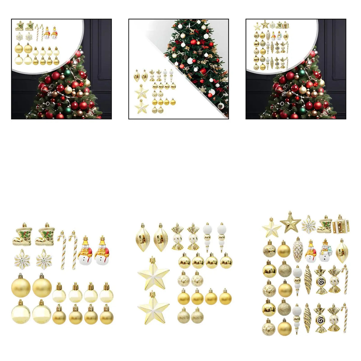 Christmas Tree Ball Ornaments Shatterproof Hanging Christmas Balls Set for Decoration Home Birthday Porch Yard Celebration Quake