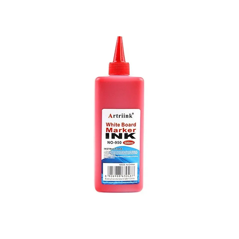 1pc Whiteboard pen ink 500ML replenishment liquid water-based large capacity erasable environmentally friendly filling liquid Quake red