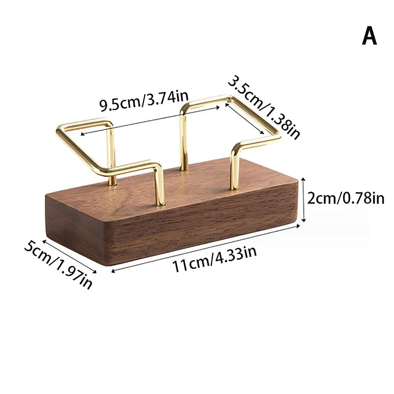 1Pcs Wooden Business Card Holder Organizer Office Desk Display Stand Tabletop Home Storage Accessories Quake B1