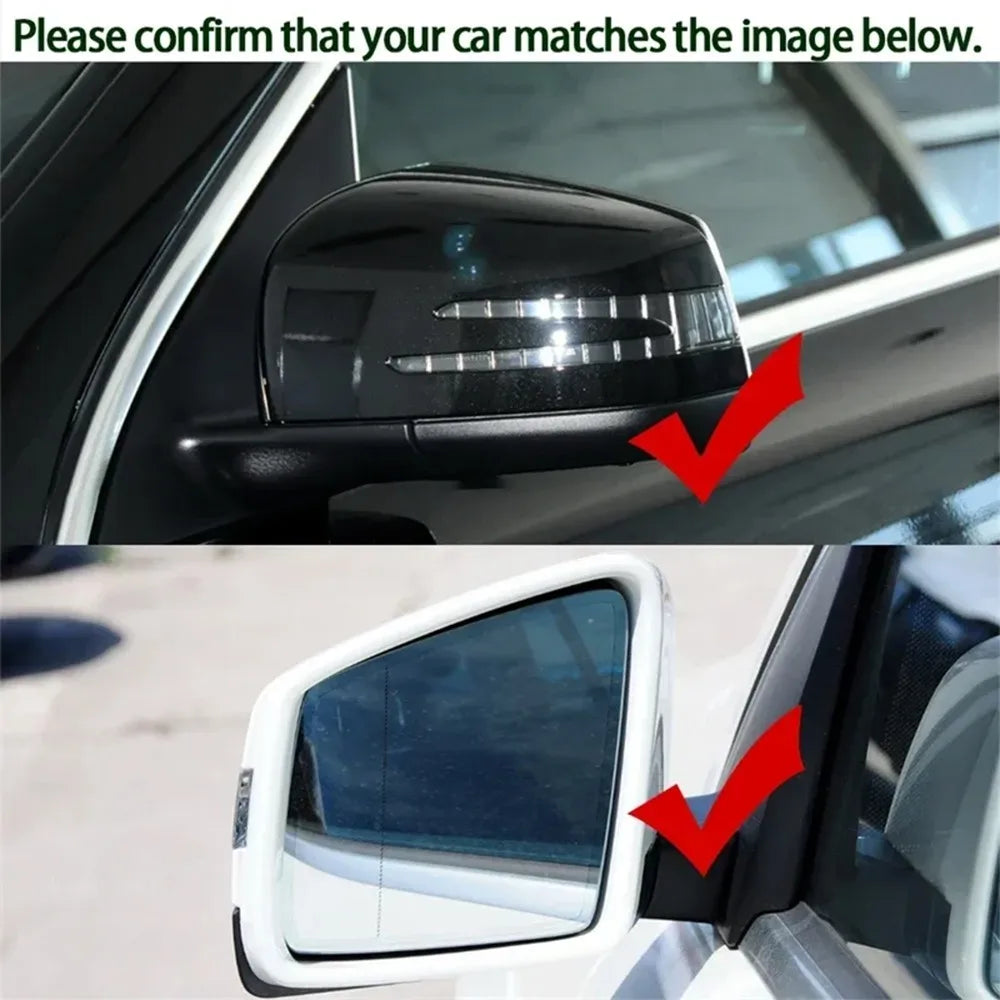 For Mercedes-Benz GL ML GLE GLS G R Class W166 W164 1x Left Right Side Rear View Lens Split Mirror Heated Door Glass Rearview Quake