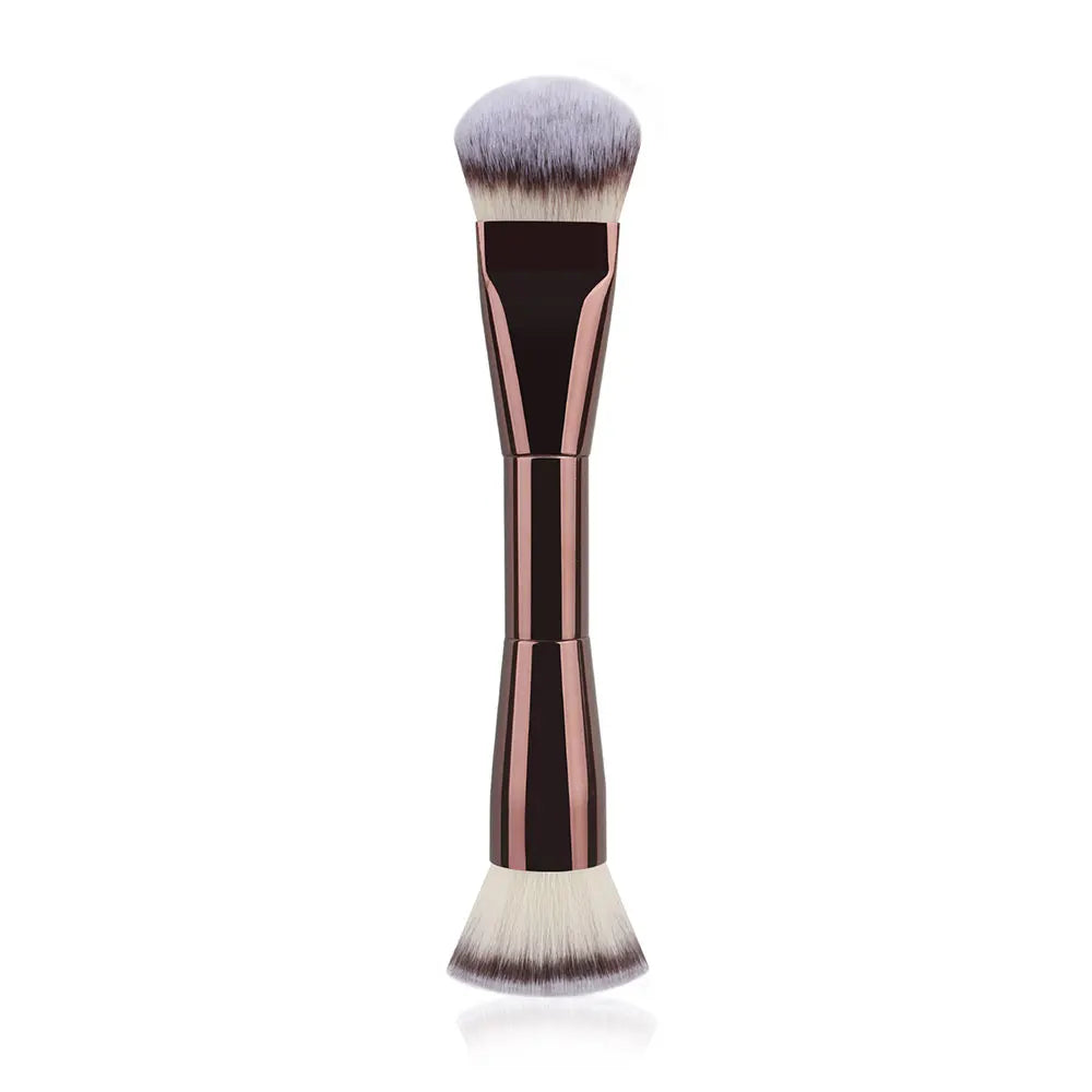 3 styles Double-headed Makeup Brush With Soft Bristles Foundation Brush Blush Brush BB Cream Makeup Brush Portable Makeup Tool Quake coffee color3-