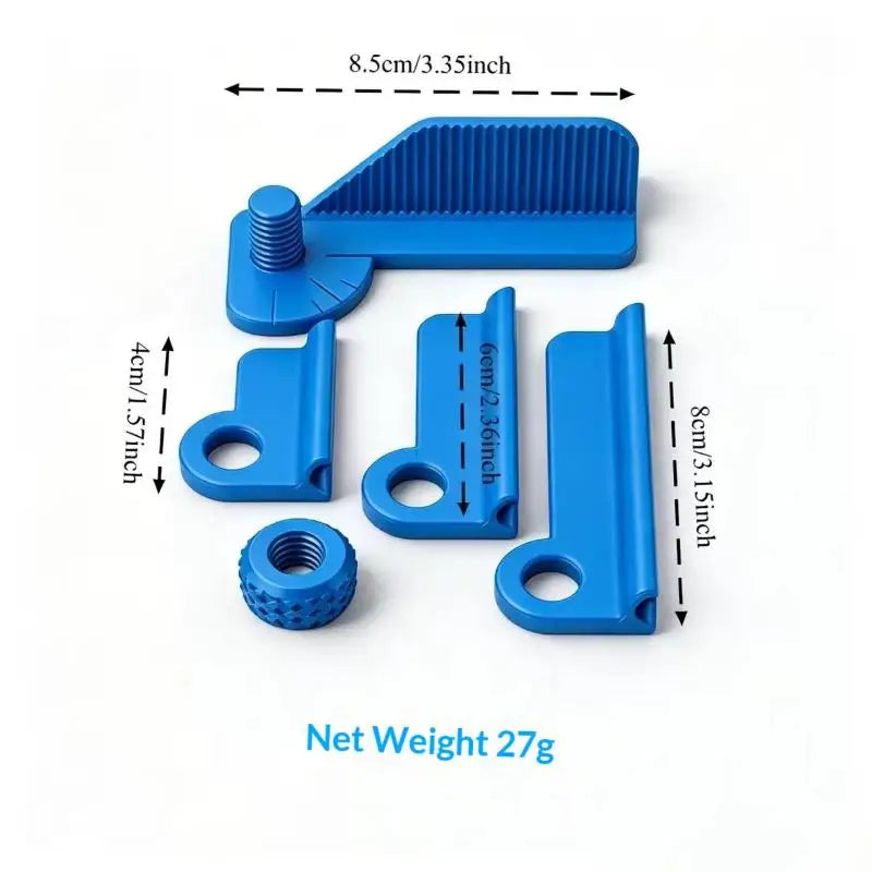 5-Angle Adjustable Drill Guide 0°30°45°60°90° Precision Positioning Drill Jig 3 Length Replaceable Portable Woodworking DIY Tool Quake Blue