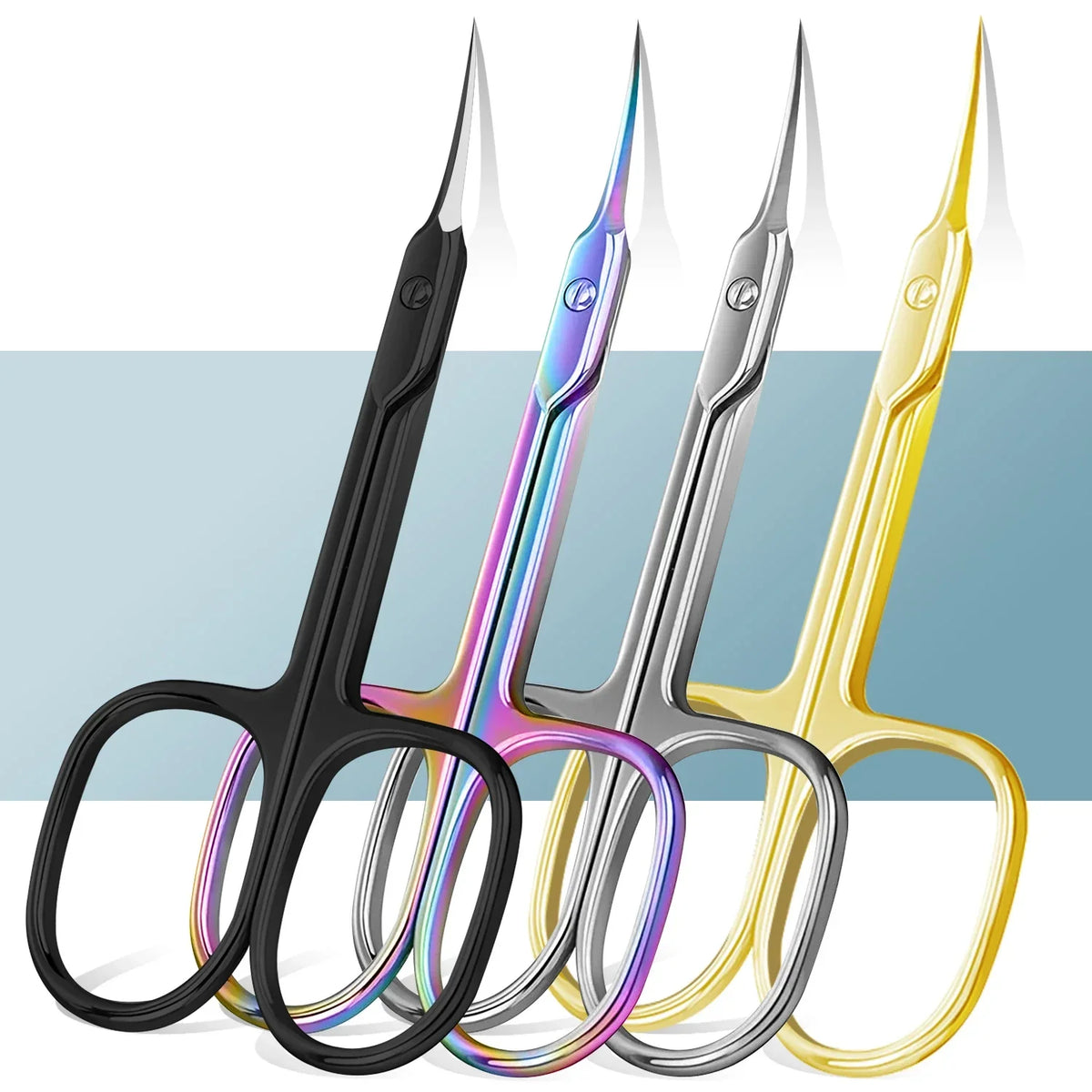 Multi-Purpose Nail Cuticle 1Pcs Scissors Eyebrows/Eyelashes Mustache Cuticle Extra Fine Curved- Professional Manicure Scissors Quake