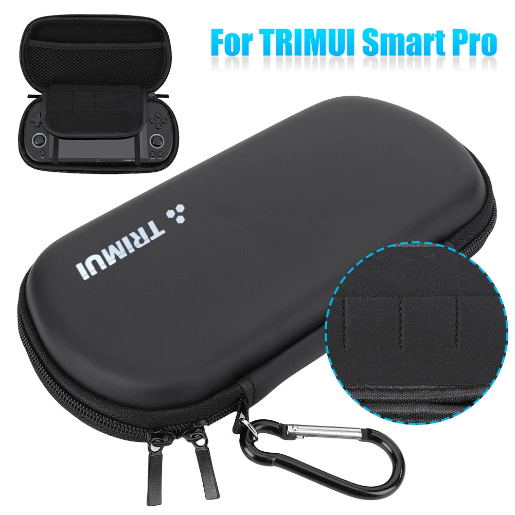 EVA Hard Carrying Case Waterproof Hardshell Case Anti-scratch Protective Hard Case with Carabiner for Trimui Smart Pro Quake