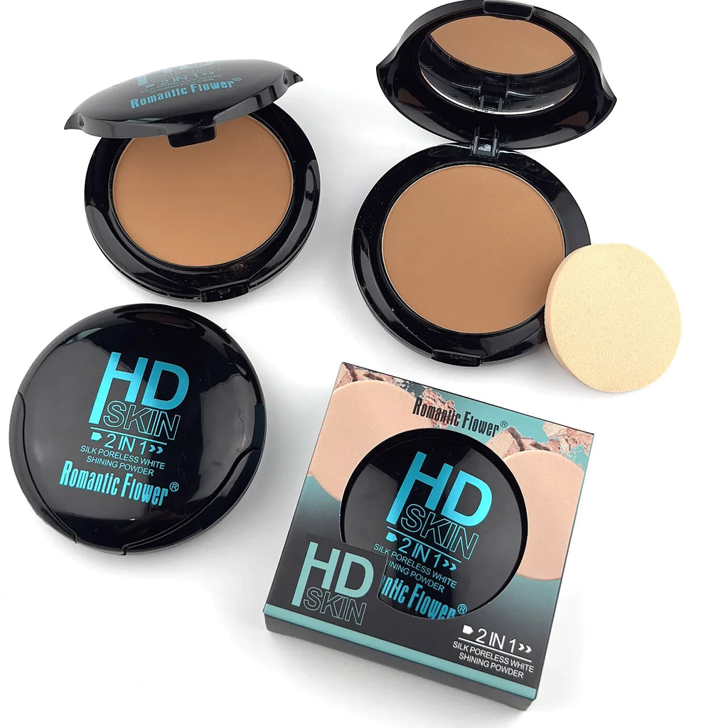 2 in 1 Double Layer Powder Concealer Full Coverage Long Lasting Oil Control Waterproof Makeup with Puff for Daily Use Quake