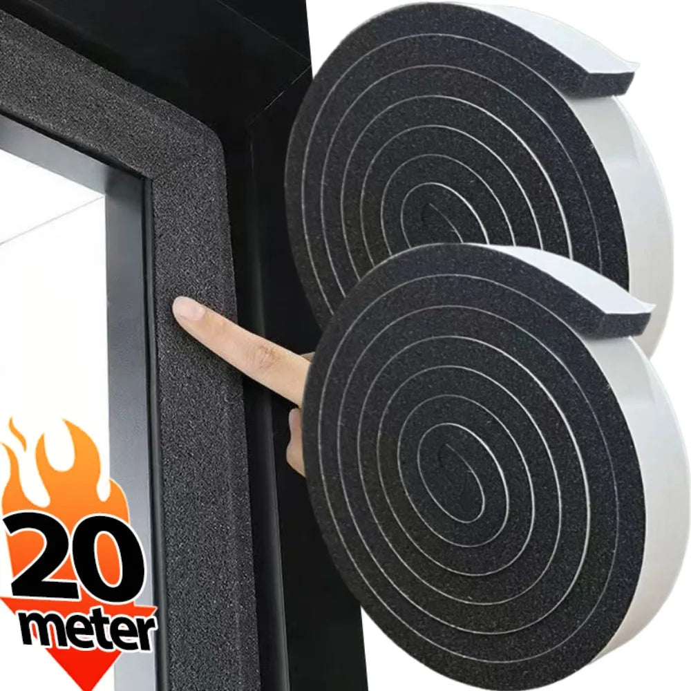 20/2M Door Window Sponge Sealing Strip Self-adhesive Window Windproof Dustproof Sealing Strip Furniture Anti Collision Foam Tape Quake