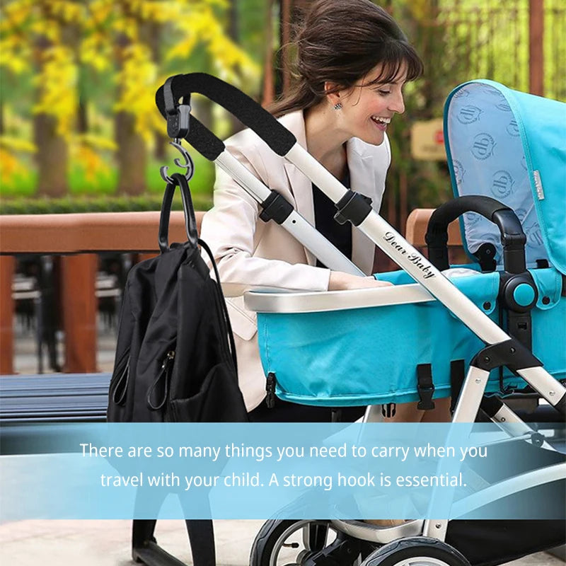 1Pair Stroller Accessories Baby Pram Hooks Rotate 360 Degree Stroller Carriage Storage Bag Hooks Universal Hanger Quake