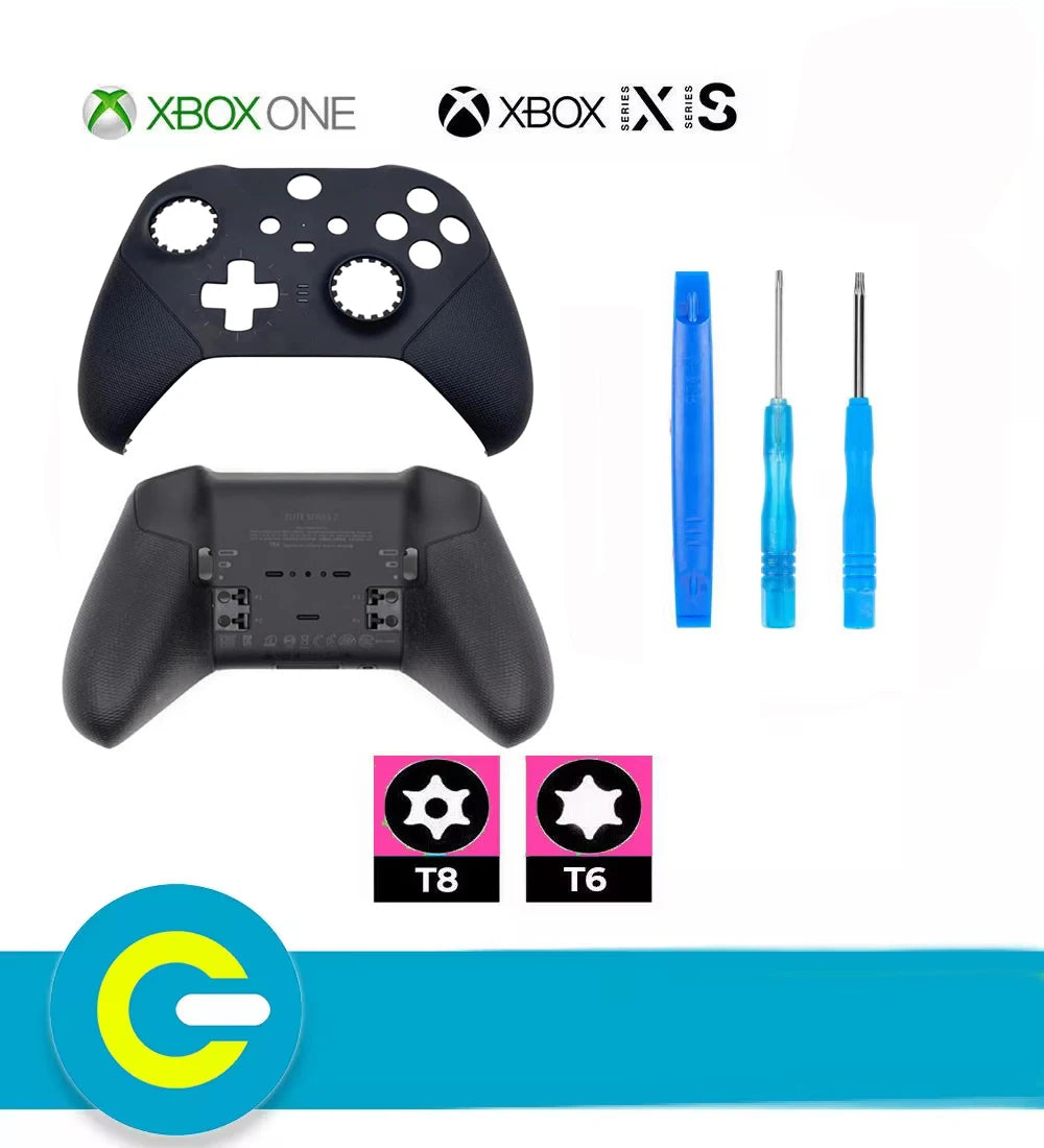 Front Back Housing Shell Faceplate Cover Replacement Repair Kit for Xbox One Elite Series 2 Controller+Screwdriver Quake
