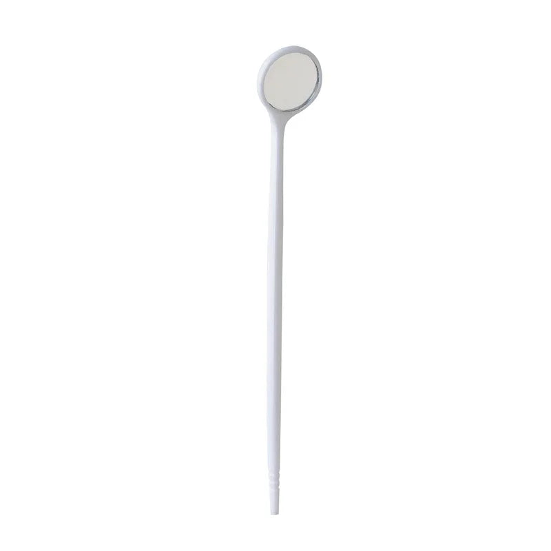 New Stainless Steel Mouth Mirror Teeth Cleaning Oral Check Dental Mirror Filling Makeup Eyelashe Extension Inspection Mirror Quake White Plastic