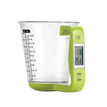 1000g/1g Measuring Cup Scale Kitchen Scales LCD Display Kitchen Mixing Bowl Temperature Measurement Cups Kitchen Baking Tools Quake green