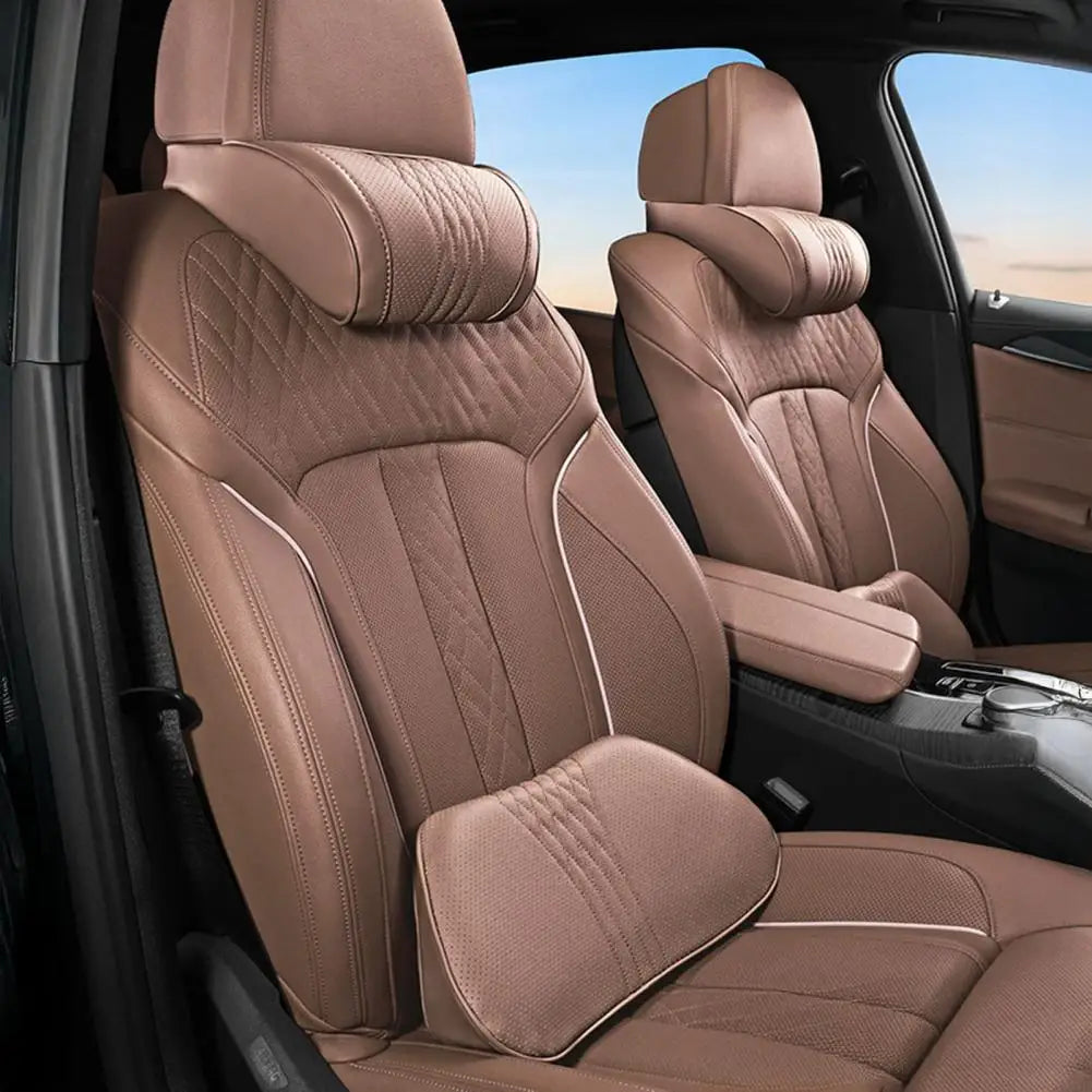 Car Headrest Lumbar Support Pillow Set Universal Memory Foam Car Headrest Neck Pillow Ergonomic Auto Neck for Long for Car Quake