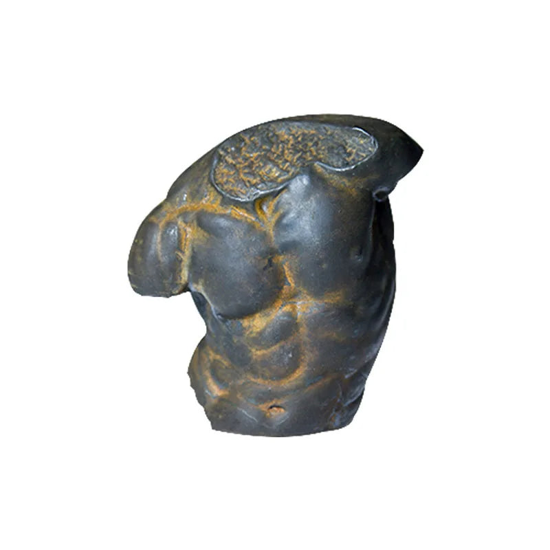 Ancient Greek Male Torso European Style Art Desktop Decoration Figure Small Ornament Imitation Cast Iron Sculpture Handmade Quake