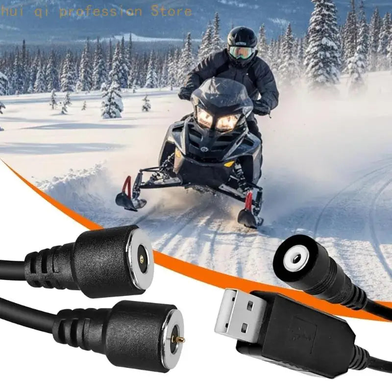Snowmobile Heated Helmets Connector Plug Heating Cable Heated Helmets Adapter Suitable for Most Electric Face Shielding H8WE Quake