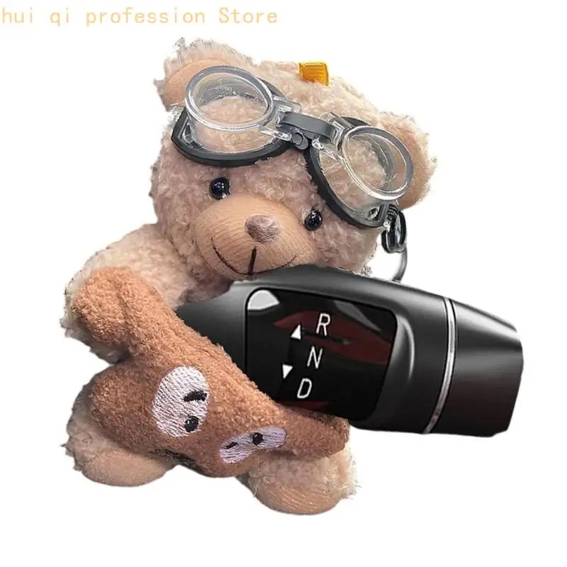 Playful Plush Bear Car Dashboard Accessories Gear Shifting Ornament Decorative Doll Suitable For Windshield Wiper Mirror H8WE Quake