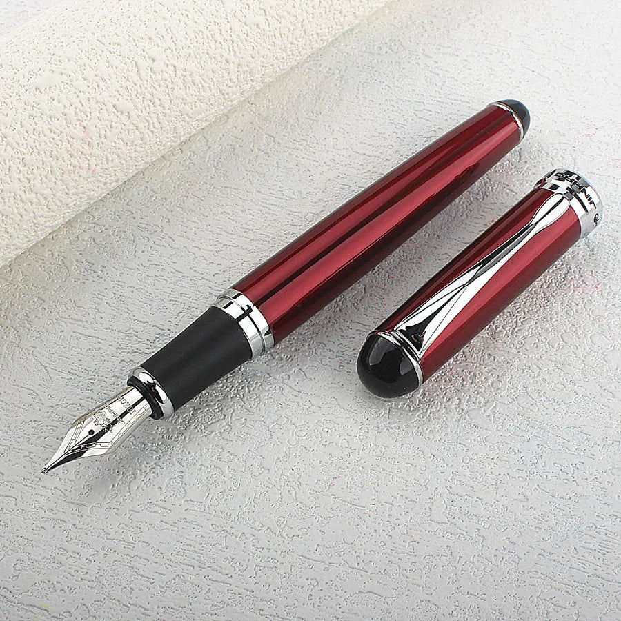 Jinhao X750 Classic Style Silver Clip Metal Fountain Pen 0.5mm Nib Steel Ink Pens for Gift Office Supplies School Supplies Quake
