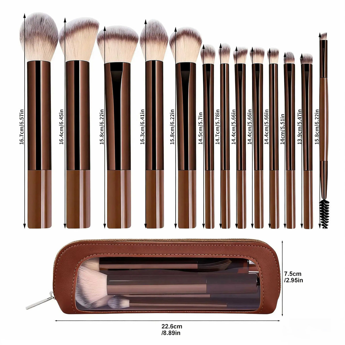 13pcs Makeup Brushes with Storage Bag Soft Fluffy Cosmetic Foundation Powder Eyeshadow Kabuki Blending Beauty Tool Makeup Quake