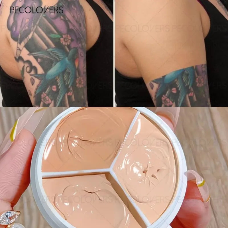 Three-color Facial Concealer, Covering Facial Blemishes and Spots, Waterproof, Long-lasting and Natural, Facial Cosmetics Quake