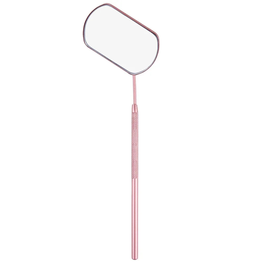 vvocci Extension Supplies Checking False Eyelash Mirror Large Stainless Steel Magnifying Makeup Mirror Dental Mouth Mirror Lash Quake M11 Pink