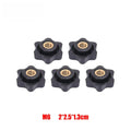 30/5PCS Brass Core Plastic Nuts Anti Slip Plum Blossom Handle Hand-tightened Nuts Fasteners DIY Equipment Repair Hardware Kit Quake 10PCS M6