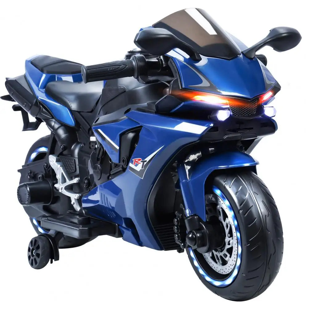 Electric Motorcycle for Kids, Speed Up to 9mph Ride-On Motorcycle with Auxiliary Wheel, Off-Road Dirt Bike for 2-8 Years Old Quake