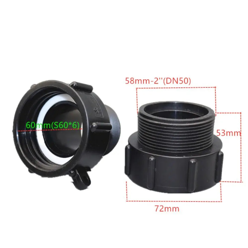 S60 IBC Ton Barrel Connector IBC Plastic IBC Tank Adapter Fine Thread Accessories Hose Connector Ton Barrel Quake 2 inches