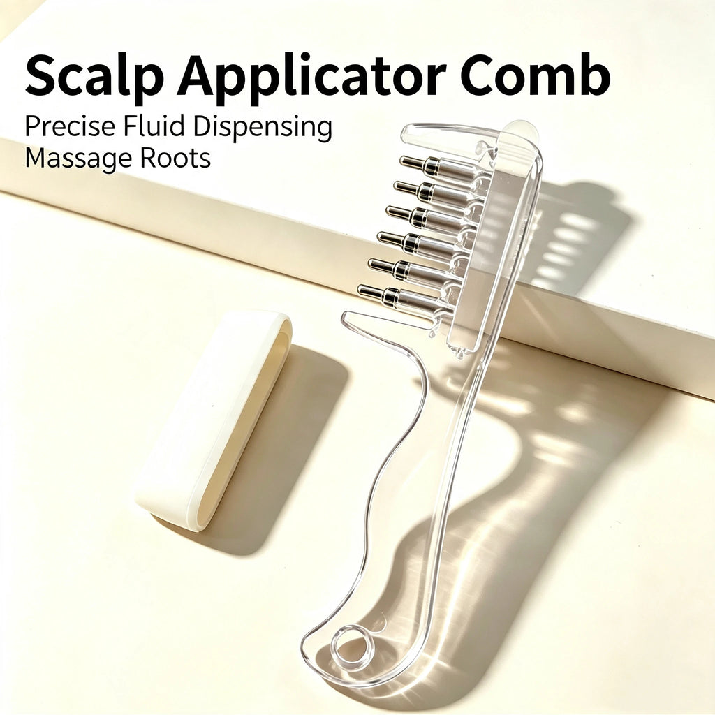 Hair Oil Applicator Scalp Massage Liquid Comb Built-In Liquid Reservoir Rolling Metal Teeth for Hair Growth Home Hair Care Tool Quake