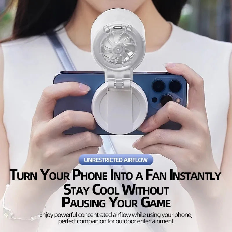 Magnetic Folding Small Fan Powerful Cold Air For Rapid Cooling With Soft Fill Light Suitable For Live Selfies And Summer Travel Quake